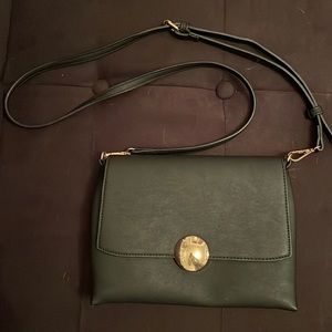 Black with gold accent crossbody purse